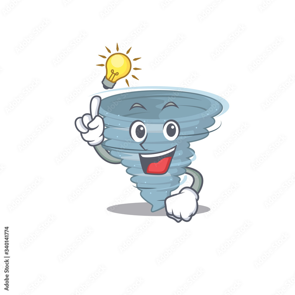 Mascot character design of tornado with has an idea smart gesture Mascot character design of tornado with has an idea smart gesture