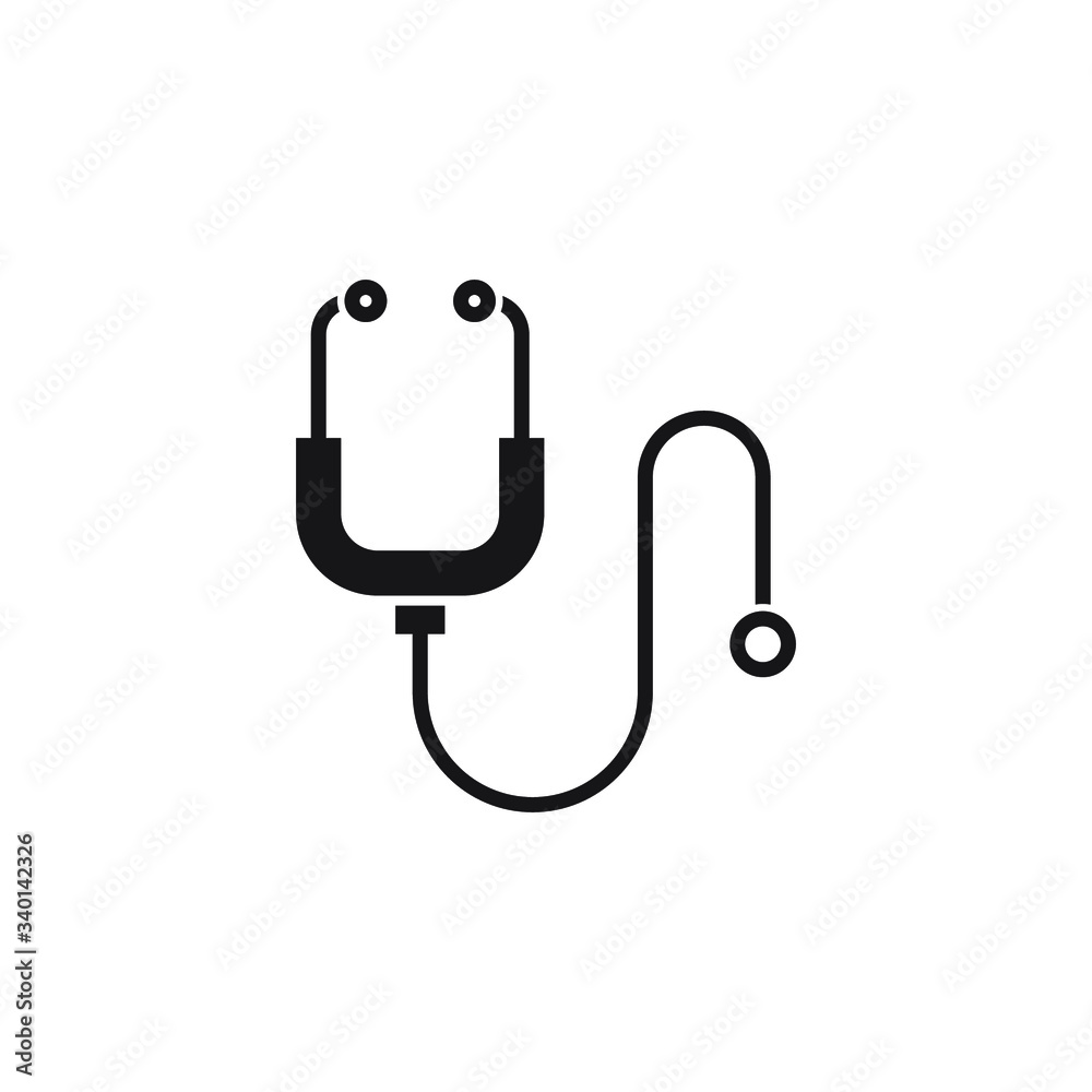 stethoscope vector glyph isolated on white background stethoscope vector glyph isolated on white background