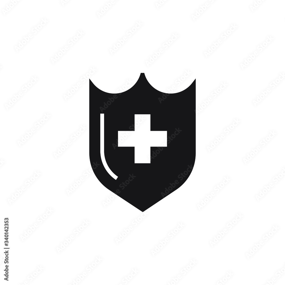 Obraz premium medical shield vector glyph isolated on white background