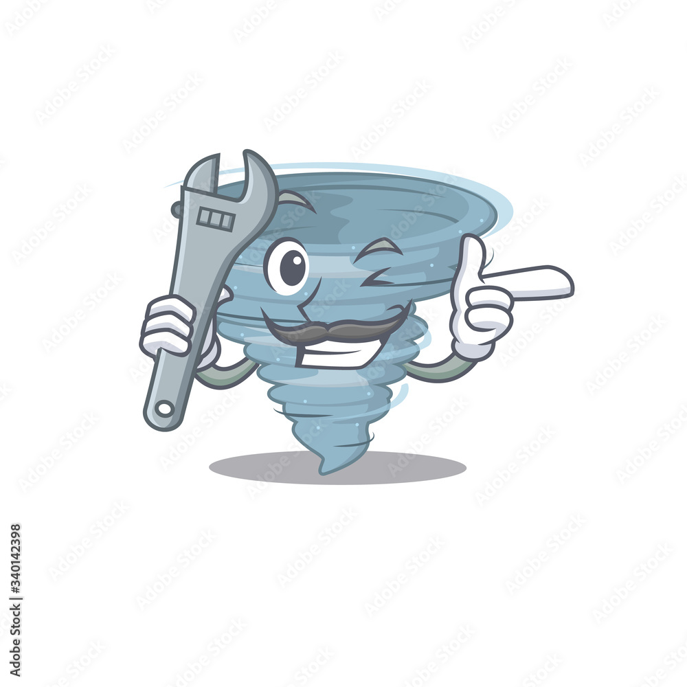A picture of tornado mechanic mascot design concept