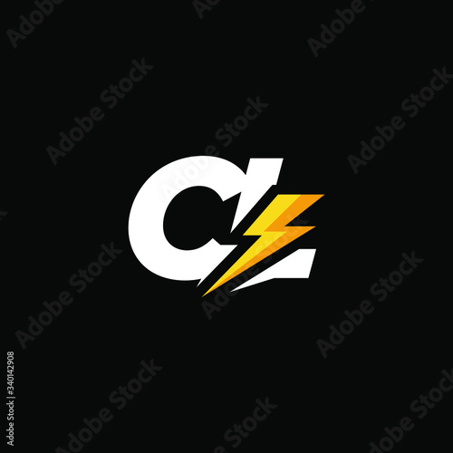 Initial Letter CL with Lightning