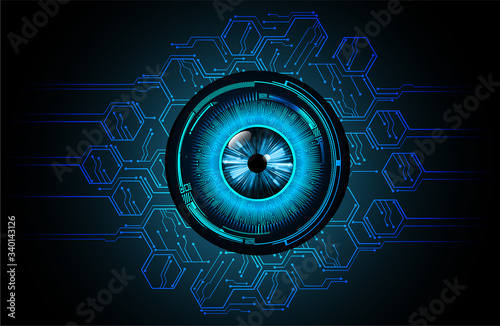 Blue eye cyber circuit future technology concept background