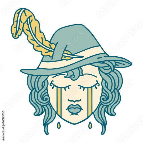crying human bard illustration