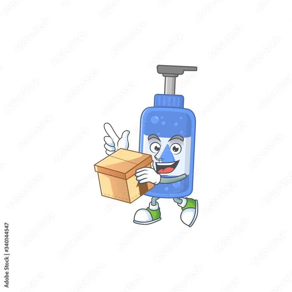 Handsanitizer cartoon design style having gift box Handsanitizer cartoon design style having gift box