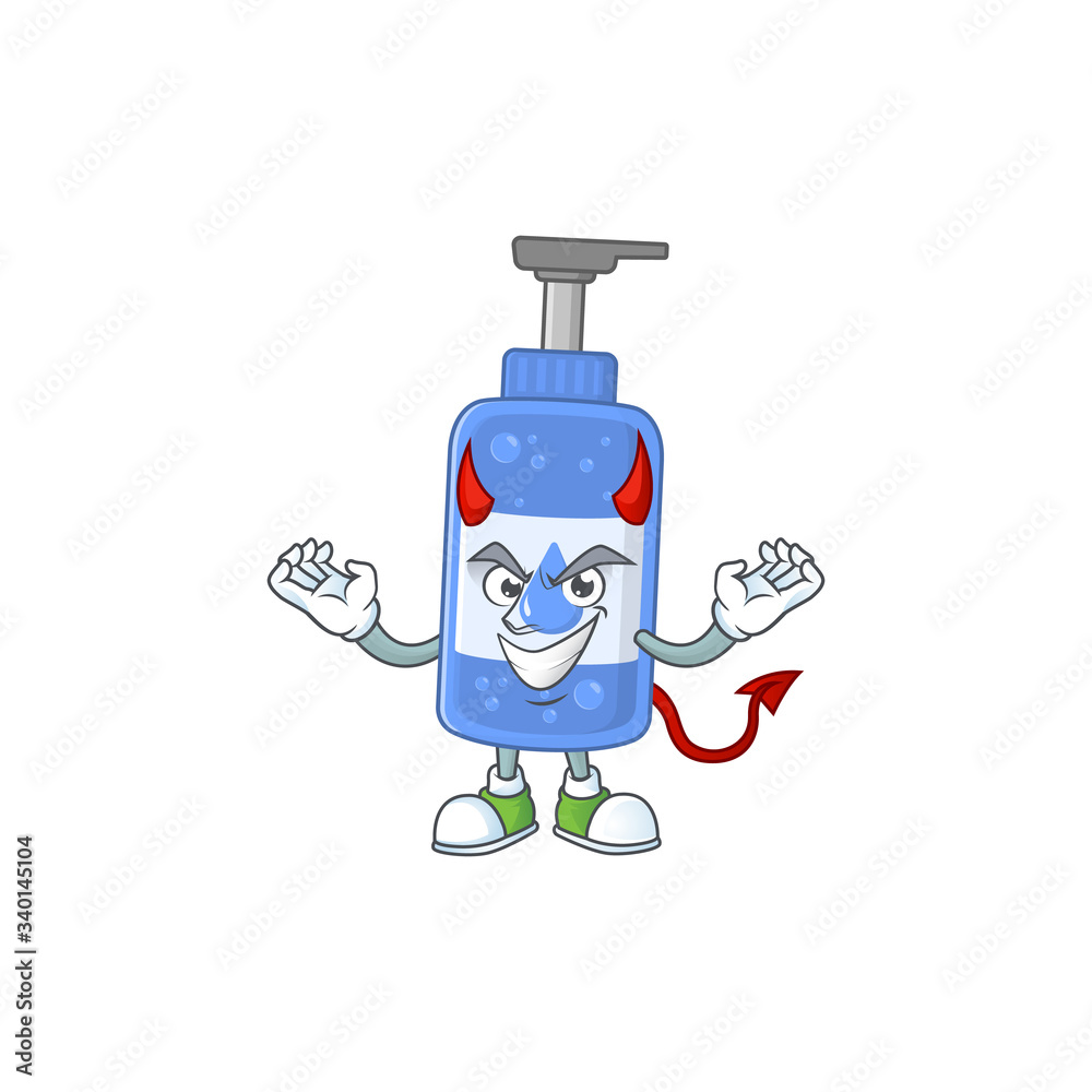A picture of devil handsanitizer cartoon character design A picture of devil handsanitizer cartoon character design
