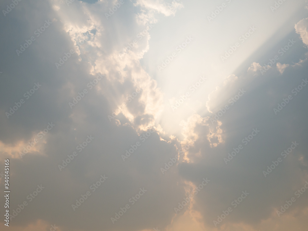 Clouds in the clear sky in Asia's summer season Clouds in the clear sky in Asia's summer season