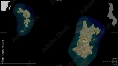 Likoma, Malawi - composition. Satellite photo