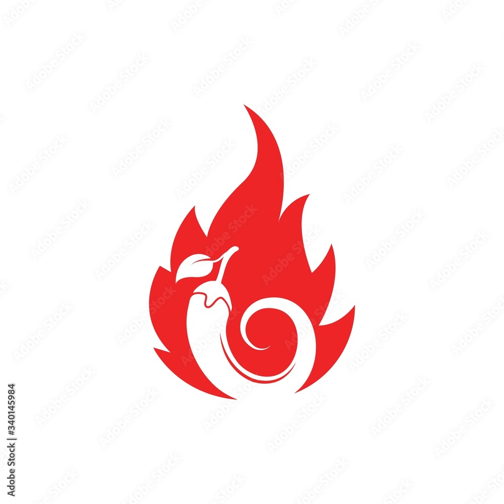 Chili burning fire concept logo icon vector illustration design Chili burning fire concept logo icon vector illustration design
