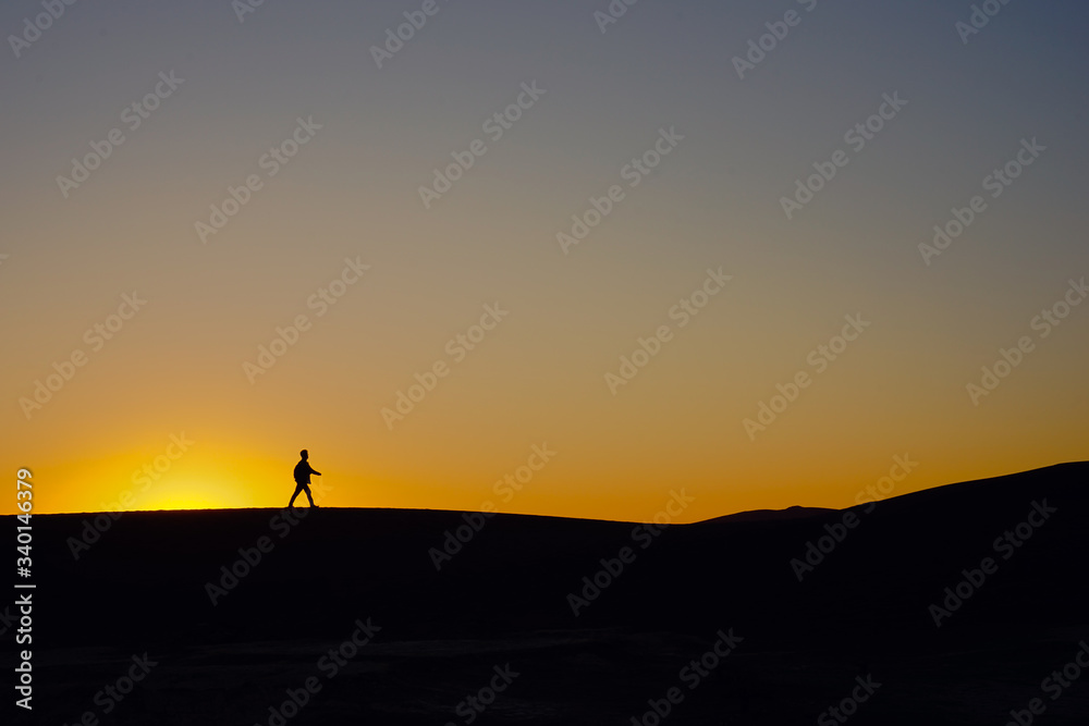 ナミブ砂漠の夕景
