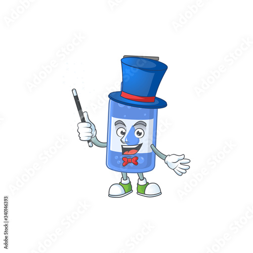 Talented handsanitizer Magician cartoon character design style