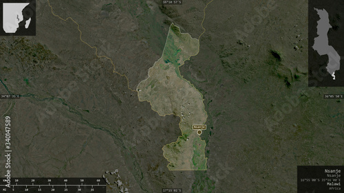 Nsanje, Malawi - composition. Satellite photo