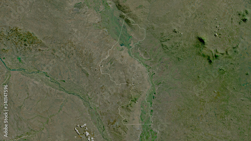 Nsanje, Malawi - outlined. Satellite
