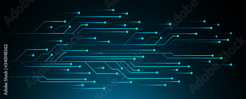 Blue cyber circuit future technology concept background