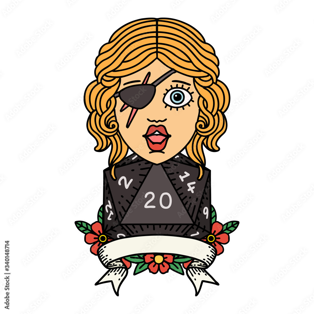 human rogue with natural 20 dice roll illustration human rogue with natural 20 dice roll illustration