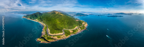Aerial view of DT6571 road from Nha Trang city to Cam Ranh town, Khanh Hoa, Vietnam. photo