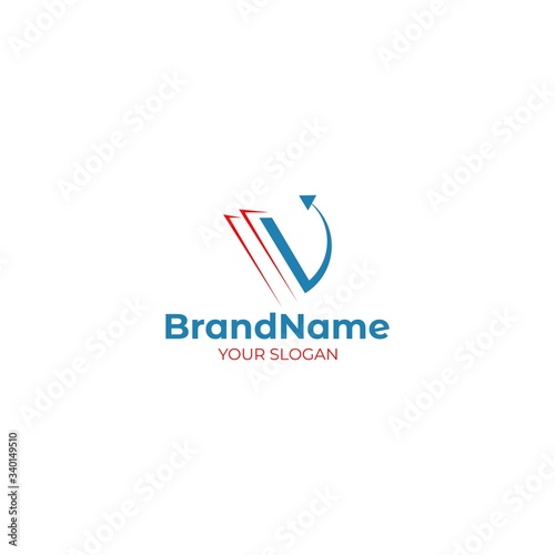 V Tax Logo Design Vector