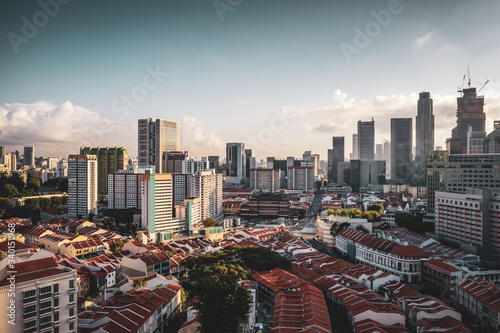 Apr 2020 Singapore early morning at chinatown before circuit breaker to stop the virus corona's spread in Singapore