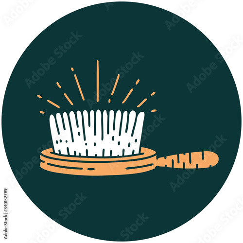 icon of tattoo style hairbrush