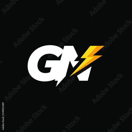Initial Letter GN with Lightning