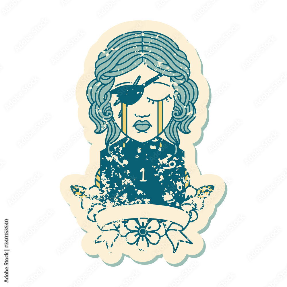 crying human rogue with natural one roll illustration crying human rogue with natural one roll illustration