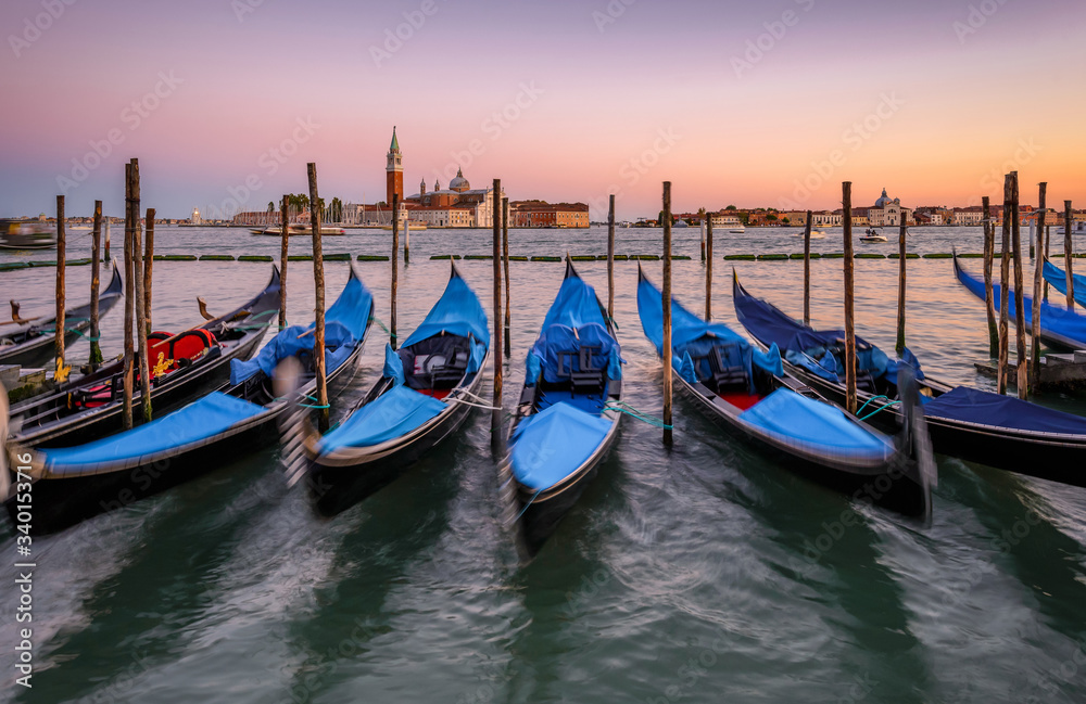 Venice, Italy - Monumental iconic scenery and buildings of Venice along the canals 