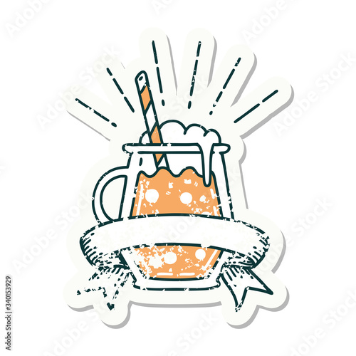 grunge sticker of tattoo style ginger beer