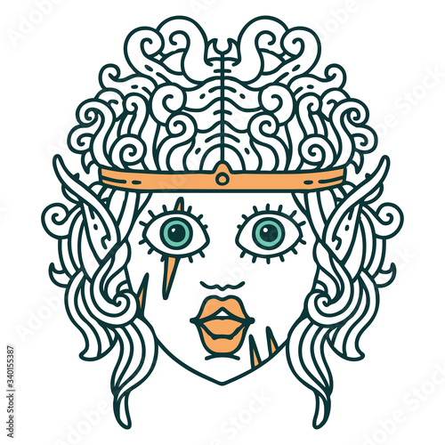elf barbarian character face illustration