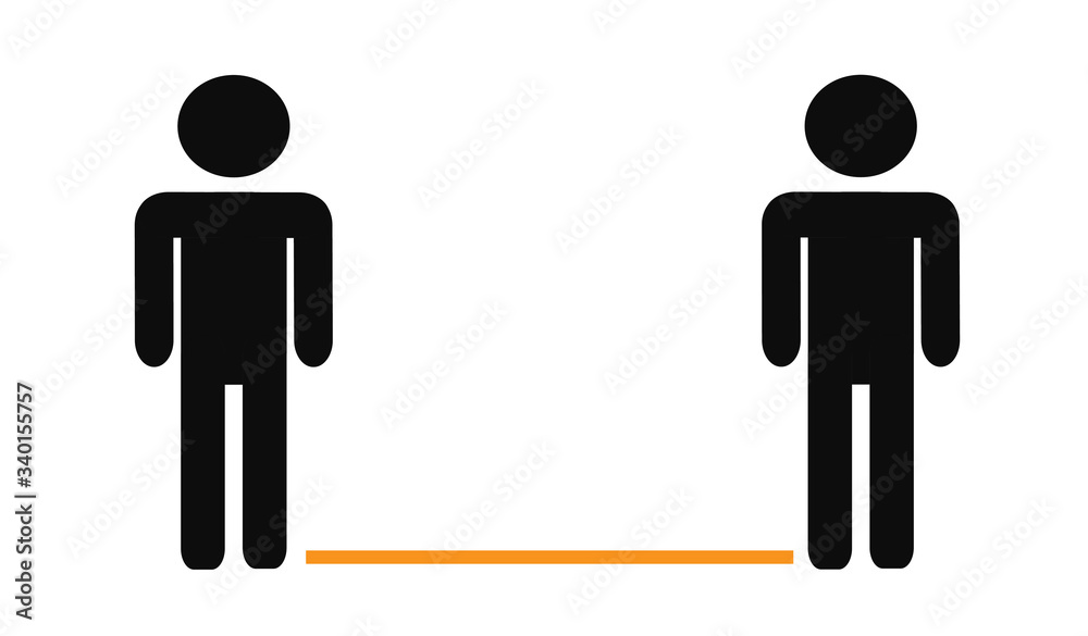 A sign of social distance. Means of protection against the coronavirus epidemic. Prevention. A sign of social distance. Means of protection against the coronavirus epidemic. Prevention.