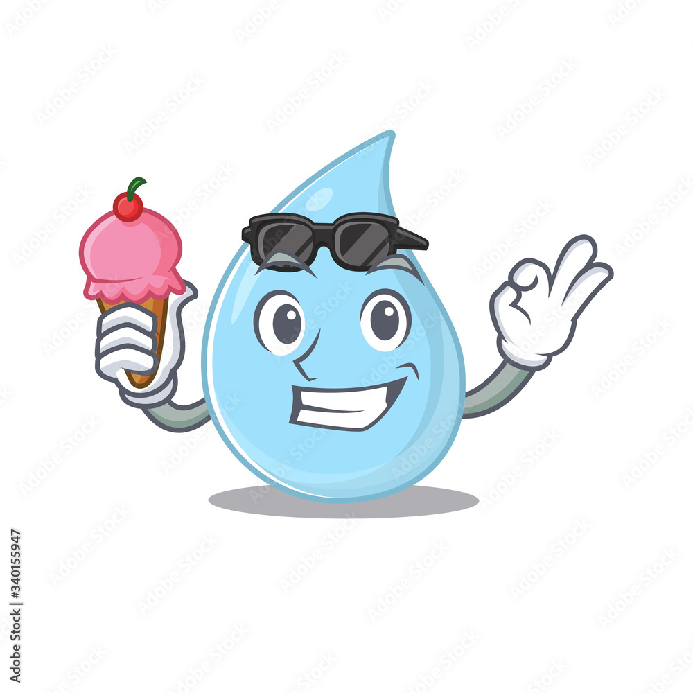 Cartoon design concept of raindrop having an ice cream Cartoon design concept of raindrop having an ice cream
