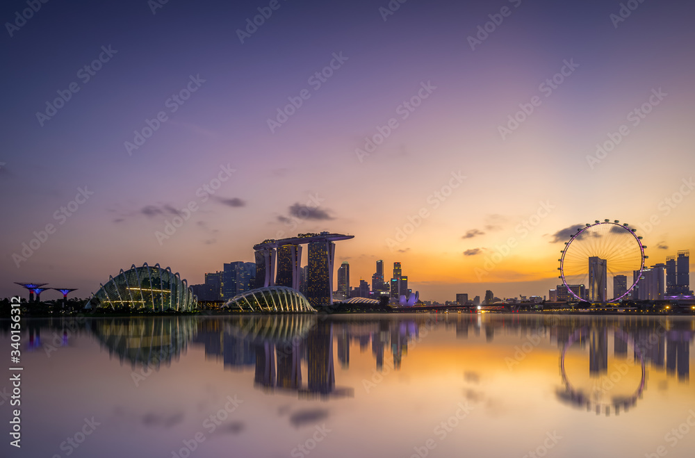 Marina bay, Singapore 2019 Sunset at marina bay look from Bay East Garden
