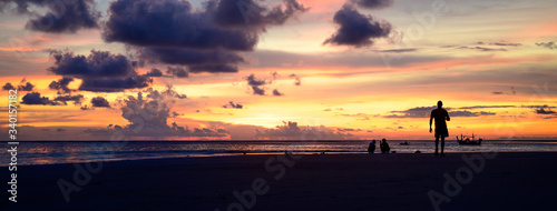 sunset on the beach in Thailand , cover banner concept summer background. © Hide_Studio