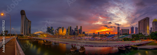 Singapore 2018 Sunset at Marina Bay look from Benjamin Sheares Bridge 
