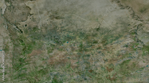 Hodh el Gharbi, Mauritania - outlined. Satellite