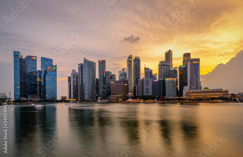 Singapore 2018 Sunset at Marina Bay look from ArtScience Museum deck © Huntergol