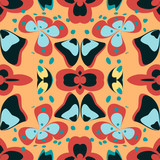 Abstract seamless colorful pattern exotic shapes backgrounds