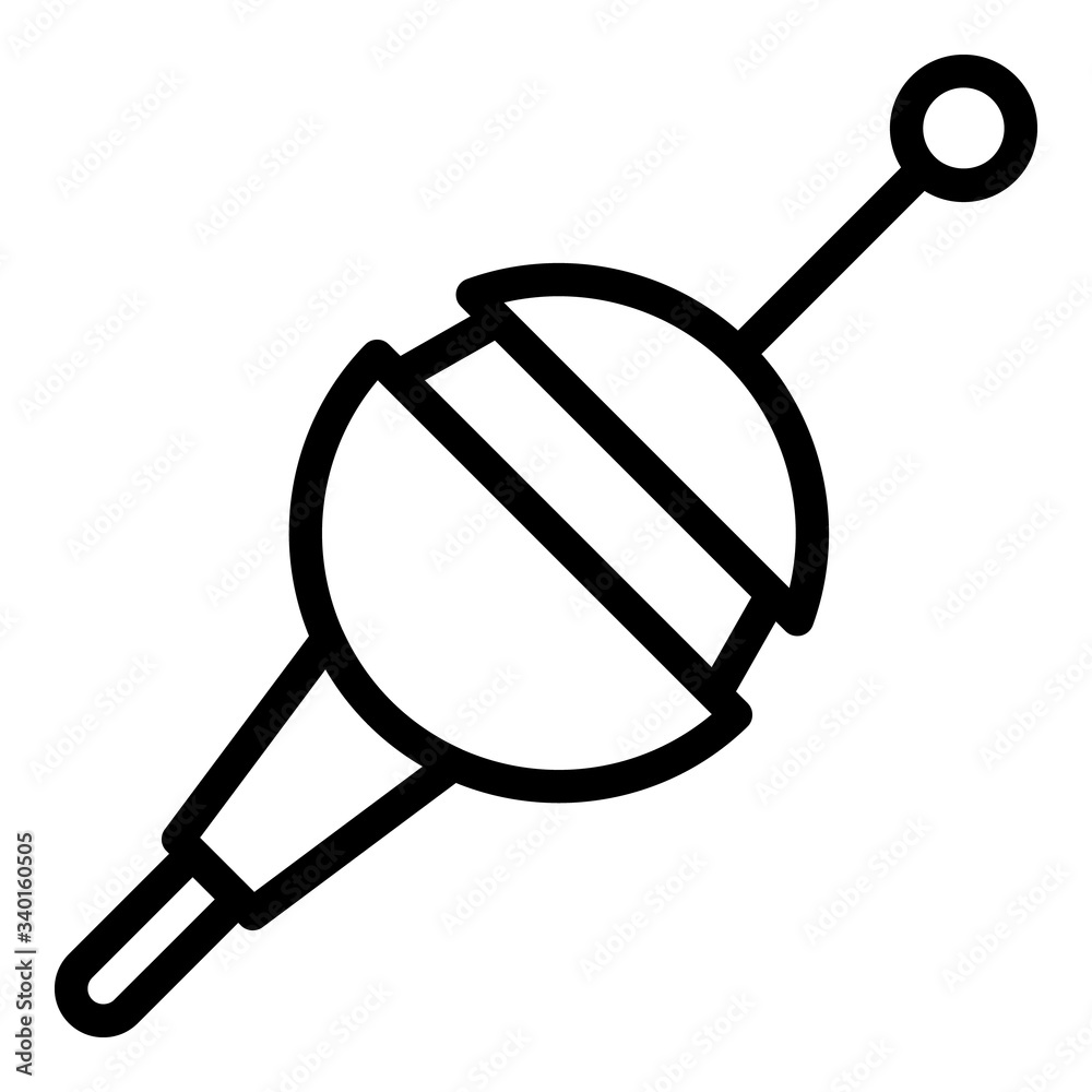 Round bobber icon. Outline round bobber vector icon for web design isolated on white background