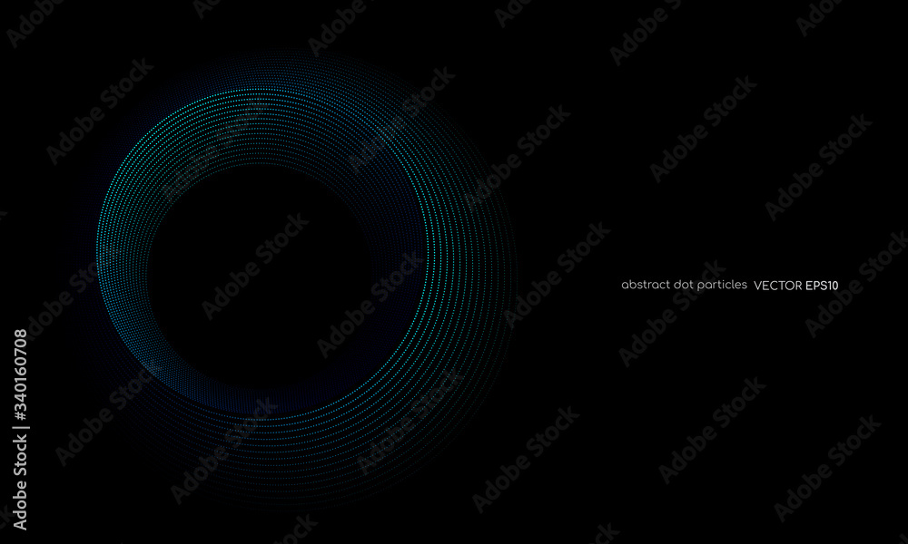 abstract dots line circle round frame isolated on black background. Vector illustration in concept digital, technology, modern, science. abstract dots line circle round frame isolated on black background. Vector illustration in concept digital, technology, modern, science.