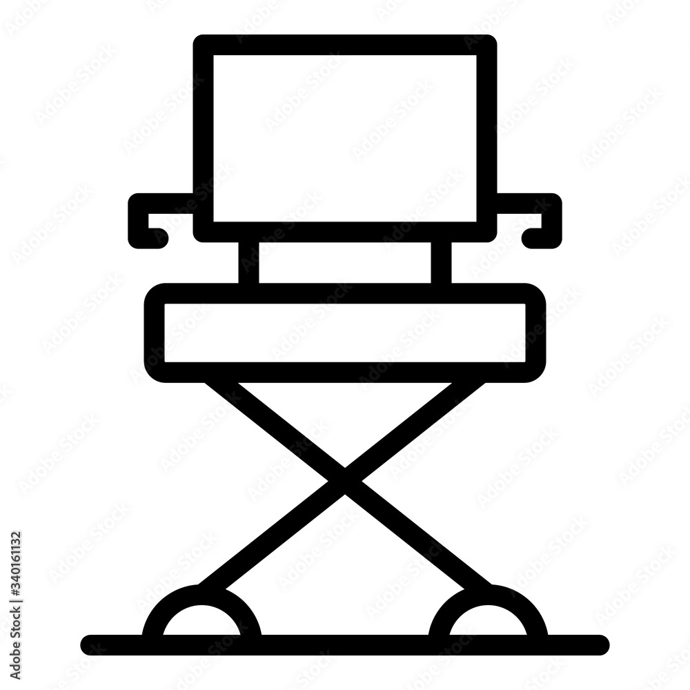 Camp folding chair icon. Outline camp folding chair vector icon for web design isolated on white background Camp folding chair icon. Outline camp folding chair vector icon for web design isolated on white background