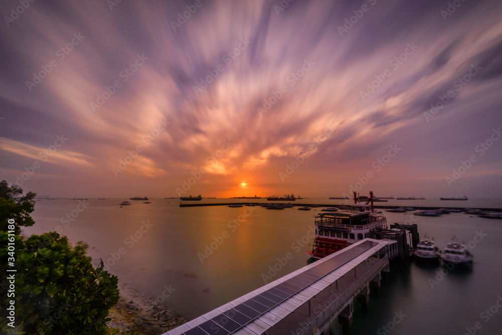 Singapore 2018 Sunrise at Marina South Pier located in Marina South, Singapore