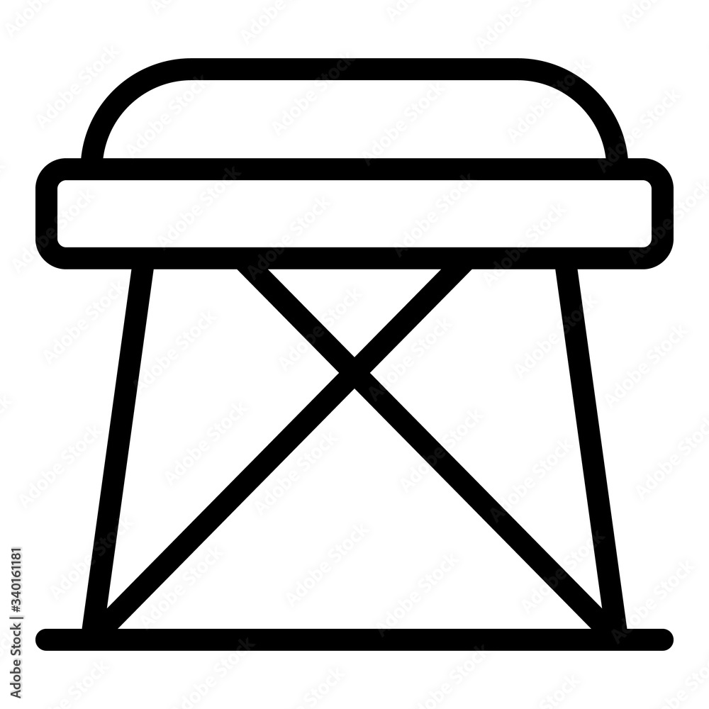 Folding stool icon. Outline folding stool vector icon for web design isolated on white background Folding stool icon. Outline folding stool vector icon for web design isolated on white background