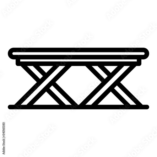 Folding deck chair icon. Outline folding deck chair vector icon for web design isolated on white background
