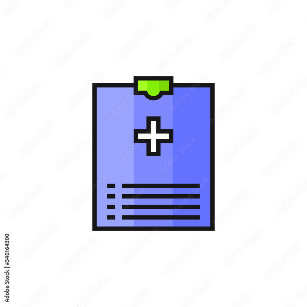 medical report icon vector filled outline design isolated on white background medical report icon vector filled outline design isolated on white background