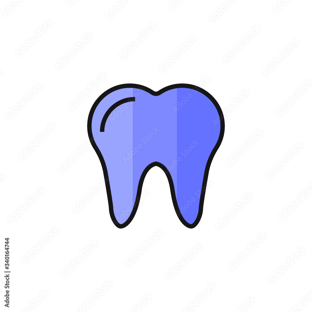 tooth icon vector filled outline design isolated on white background tooth icon vector filled outline design isolated on white background