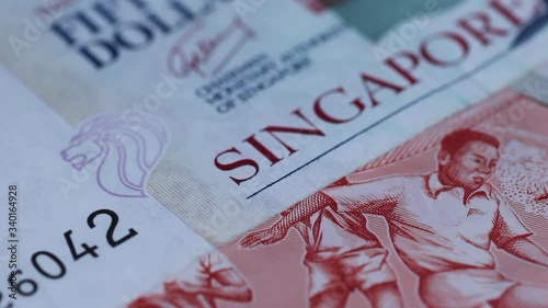 Close up of banknote of singapore dollars (SGD) photo