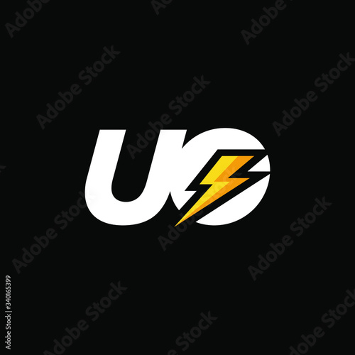 Free Download Initial Letter UO with Lightning - GFXLoad