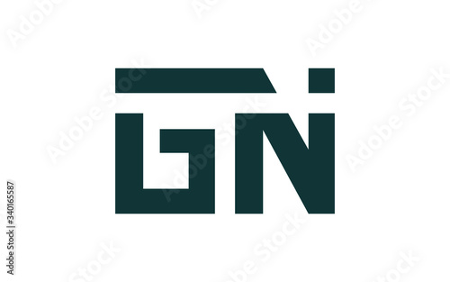 GN or NG and G, N Uppercase Letter Initial Logo Design, Vector Template