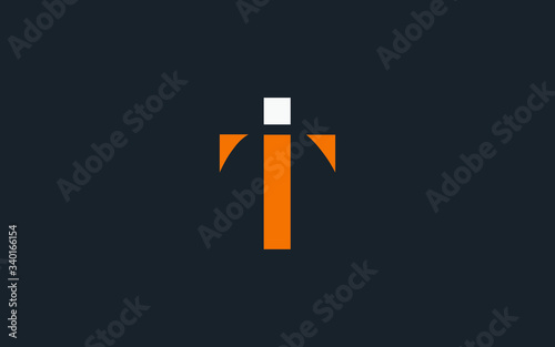 IT or TI and I, T Uppercase Letter Initial Logo Design, Vector Template