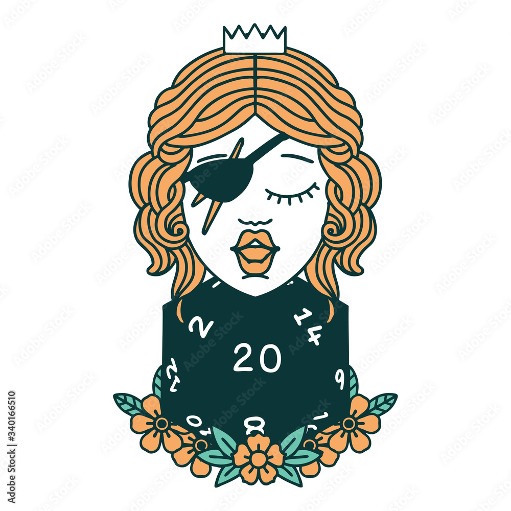 human rogue with natural twenty dice roll illustration human rogue with natural twenty dice roll illustration