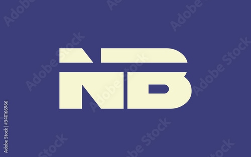 NB or BN and N, B Uppercase Letter Initial Logo Design, Vector Template