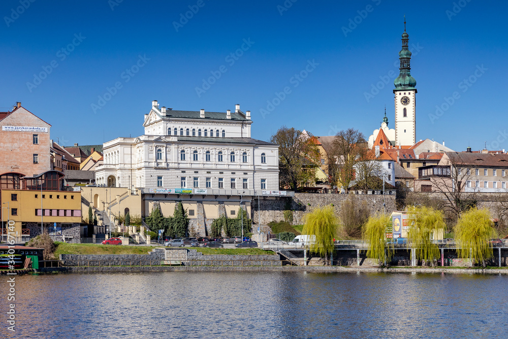  Jordan lake and historical centre of the town Tabor, South Bohemian region, Czech republic